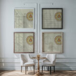 Drie ontwerpen voor een bord 1874 Carel Adolph Lion Cachet framed posters mockup