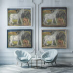 Drie paarden in een landschap 1918 Leo Gestel framed posters mockup