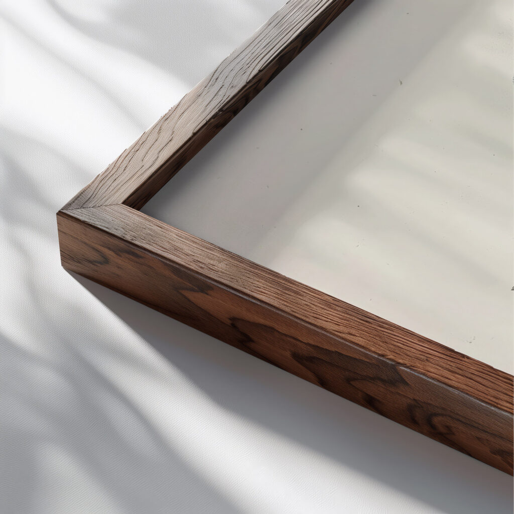 Drie vrouwen in een tekenklas 1906 Reijer Stolk close up dark wood mockup