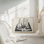 Drie zeilschepen en een meeuw 1891 Leo Gestel 4 mockup