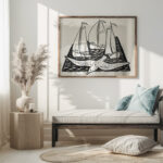 Drie zeilschepen en een meeuw 1891 Leo Gestel 5 mockup