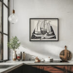 Drie zeilschepen en een meeuw 1891 Leo Gestel 6 mockup