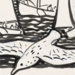 Drie zeilschepen en een meeuw 1891 Leo Gestel 8 mockup