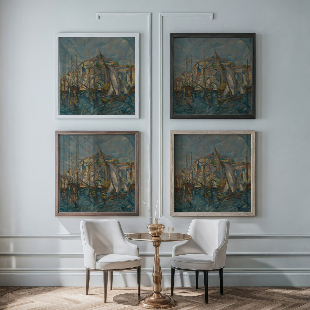 Dubrovnik 1923 Konstantin Bauer framed posters mockup