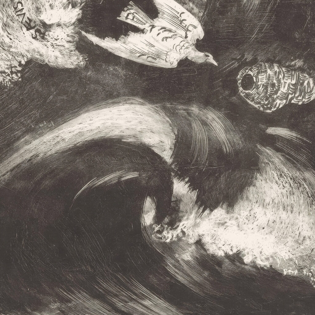 Duif in storm 1874 Carel Adolph Lion Cachet 8 mockup