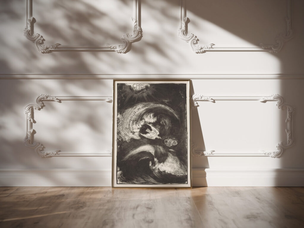 Duif in storm 1874 Carel Adolph Lion Cachet video mockup
