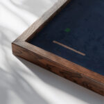 Dull gray 1930 Wassily Kandinsky close up dark wood mockup