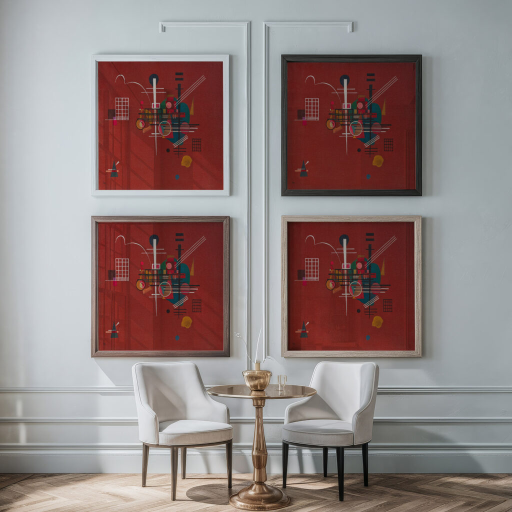 Dumpfes Rot 1927 Wassily Kandinsky framed posters mockup