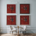 Dumpfes Rot 1927 Wassily Kandinsky framed posters mockup