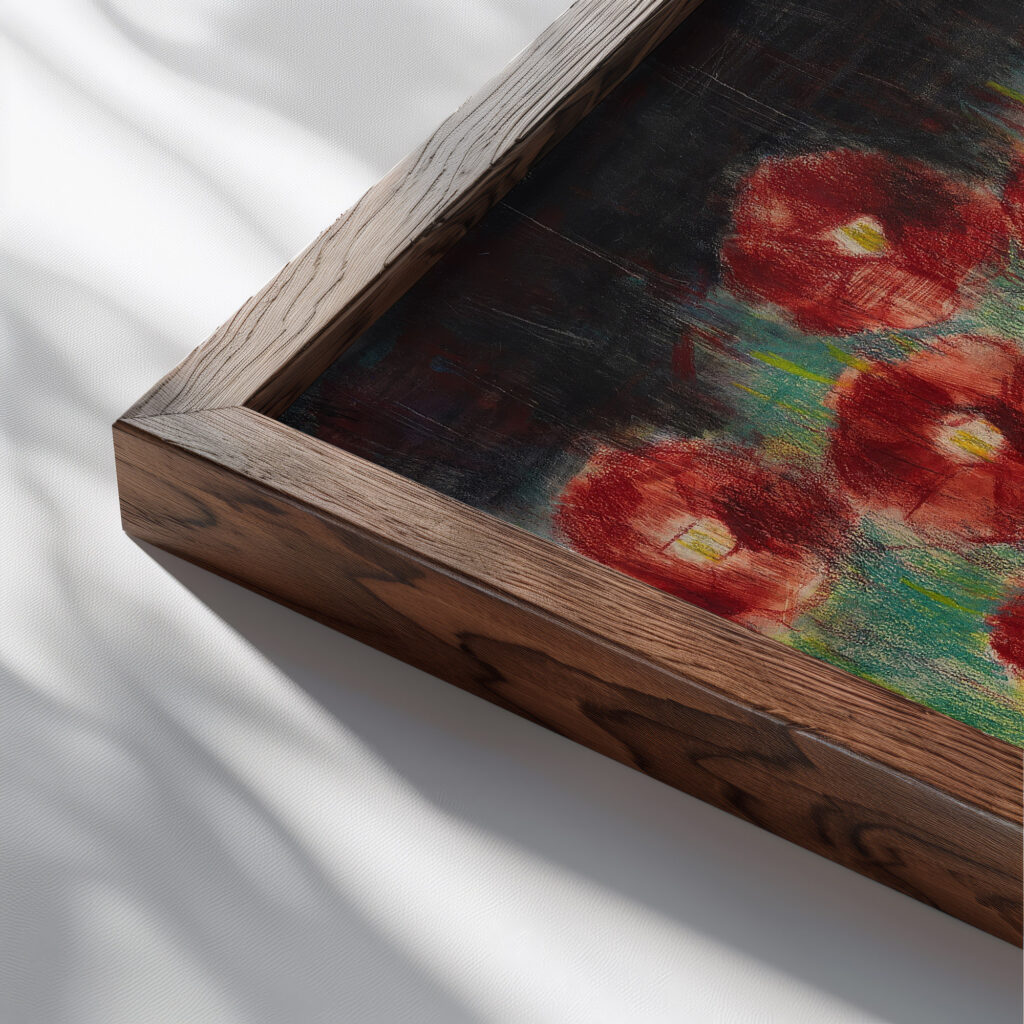 Dunkle Cosmeen 1935 Christian Rohlfs close up dark wood mockup