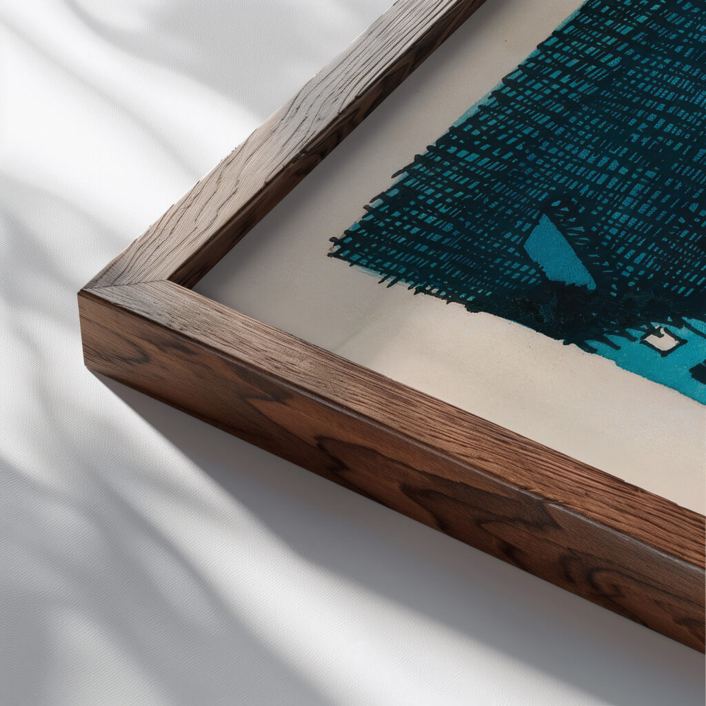 Dunkle Gasse around 1922 Karl Wiener close up dark wood mockup