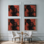 Dunkle Kopfe auf Rot 1928 Christian Rohlfs framed posters mockup