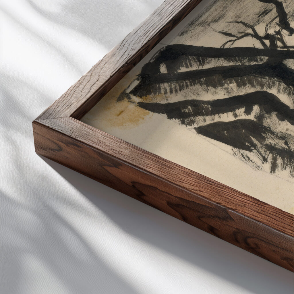 Dvaja tulaci 1924–1927 Konstantin Bauer close up dark wood mockup