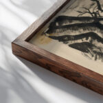 Dvaja tulaci 1924–1927 Konstantin Bauer close up dark wood mockup