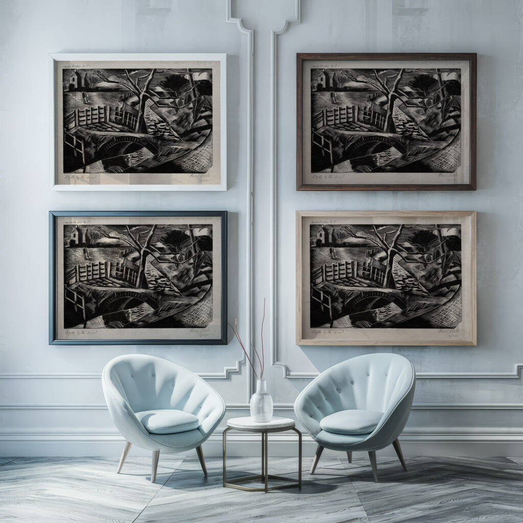 Dyke by the Road 1922 Paul Nash framed posters mockup