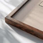 Dynamic Suprematism 1920 Kazimir Malevich close up dark wood mockup