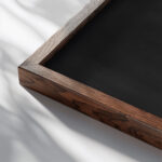 E IV Konstruktion VII ca 1922 Laszlo Moholy Nagy close up dark wood mockup