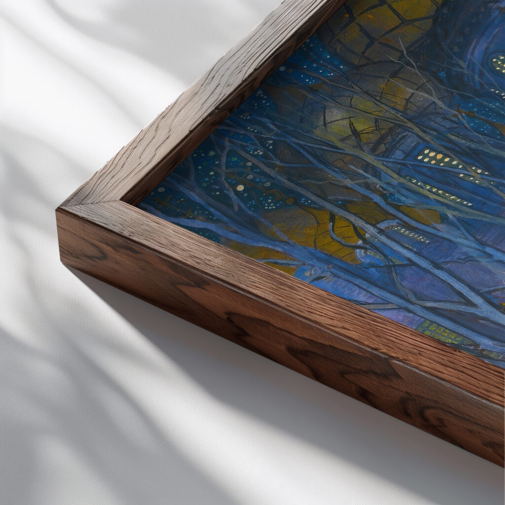 Easter Night Leonid Mikhailovich Brailovsky close up dark wood mockup