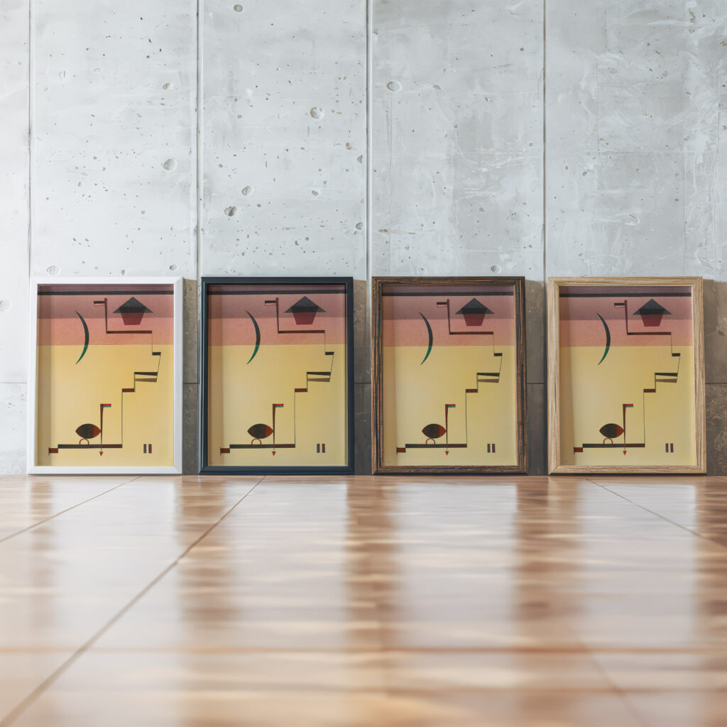 Eckig Angular 1931 Wassily Kandinsky framed posters mockup