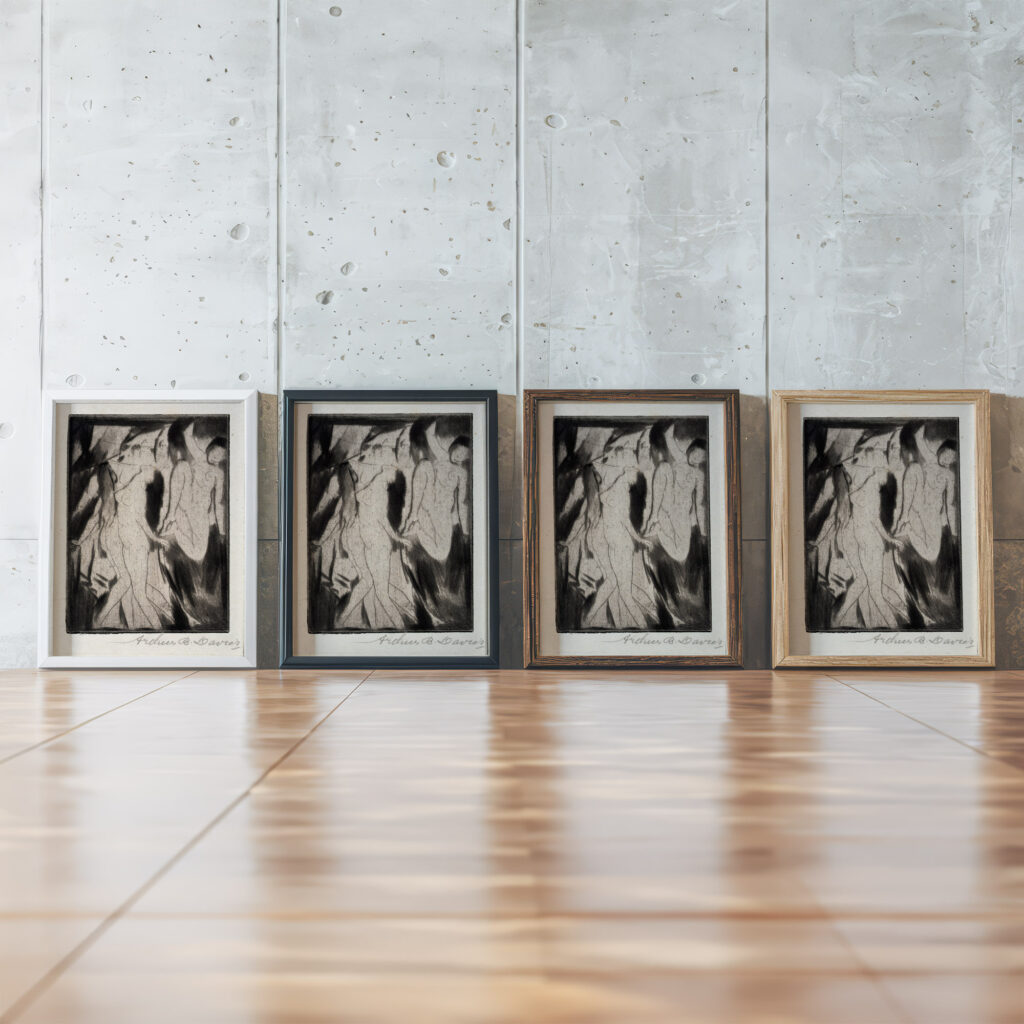 Ecstasy 1916 Arthur Bowen Davies framed posters mockup