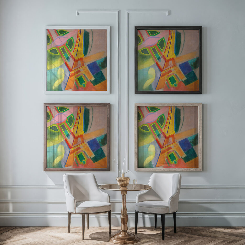 Eiffel Tower 1924 Robert Delaunay framed posters mockup