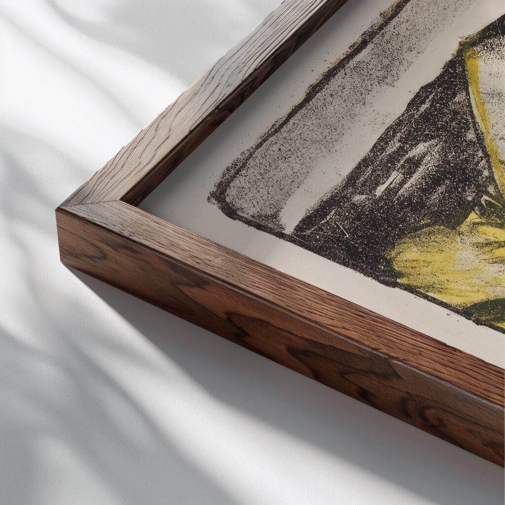 Ein in Dunen sitzendes und ein liegendes Madchen Zwei Madchen in den Dunen Sylt 1920 1924 Otto Mueller close up dark wood mockup