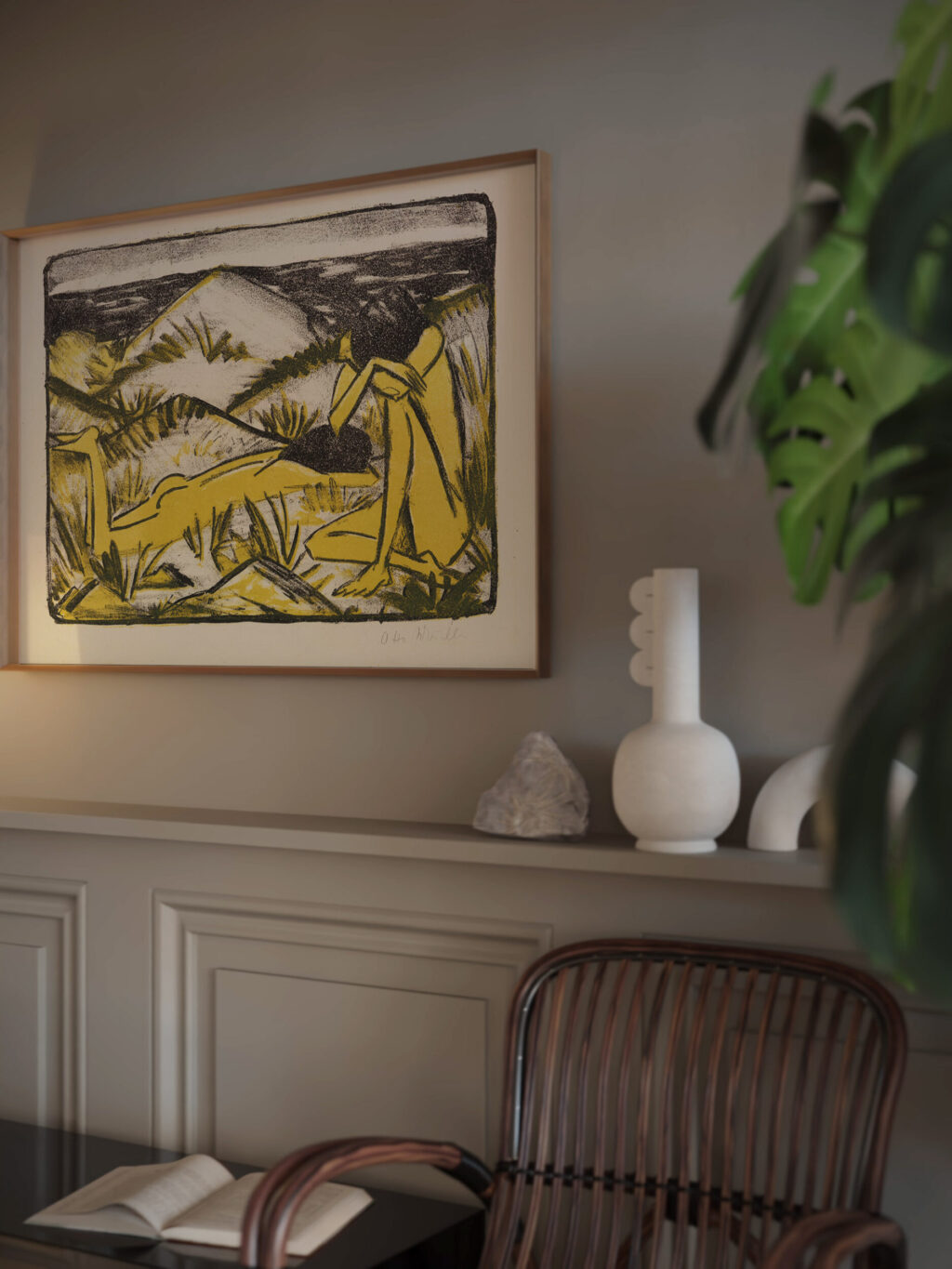 Ein in Dunen sitzendes und ein liegendes Madchen Zwei Madchen in den Dunen Sylt 1920 1924 Otto Mueller video mockup