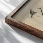 Eine Frau 1920 Johannes Theodore Baargeld close up dark wood mockup