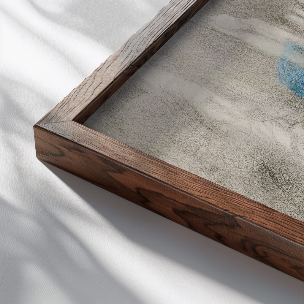 Einkleidung III 1919 Otto Meyer Amden close up dark wood mockup