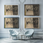 Eisenbahn Kinderzeichnung CA 1895 Egon Schiele framed posters mockup