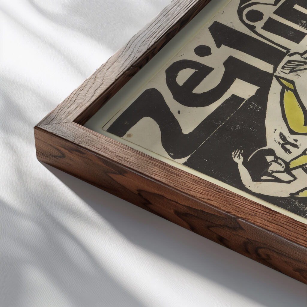 Eispalast Tanze 1912 Ernst Ludwig Kirchner close up dark wood mockup