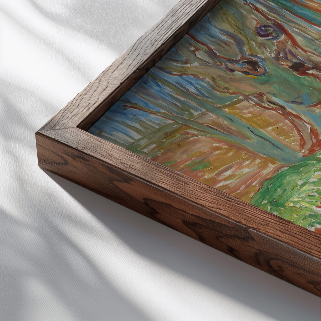 Elm Forest in Spring ca. 1923 Edvard Munch close up dark wood mockup