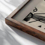 Empfangnis Gottfried Graf close up dark wood mockup