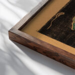 Encounter in Space 1899 Edvard Munch close up dark wood mockup