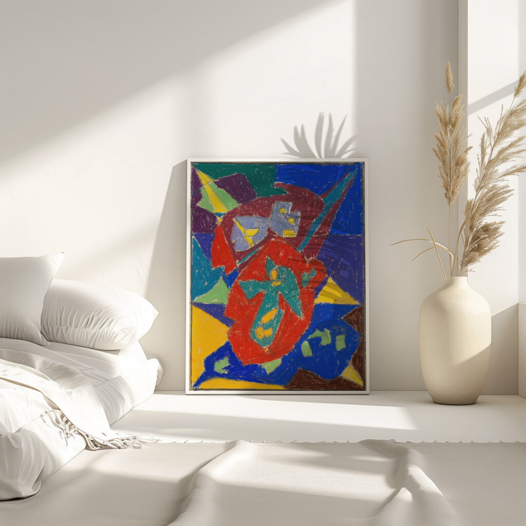 Engel auf rotem Fond 1925 Adolf Holzel 4 mockup