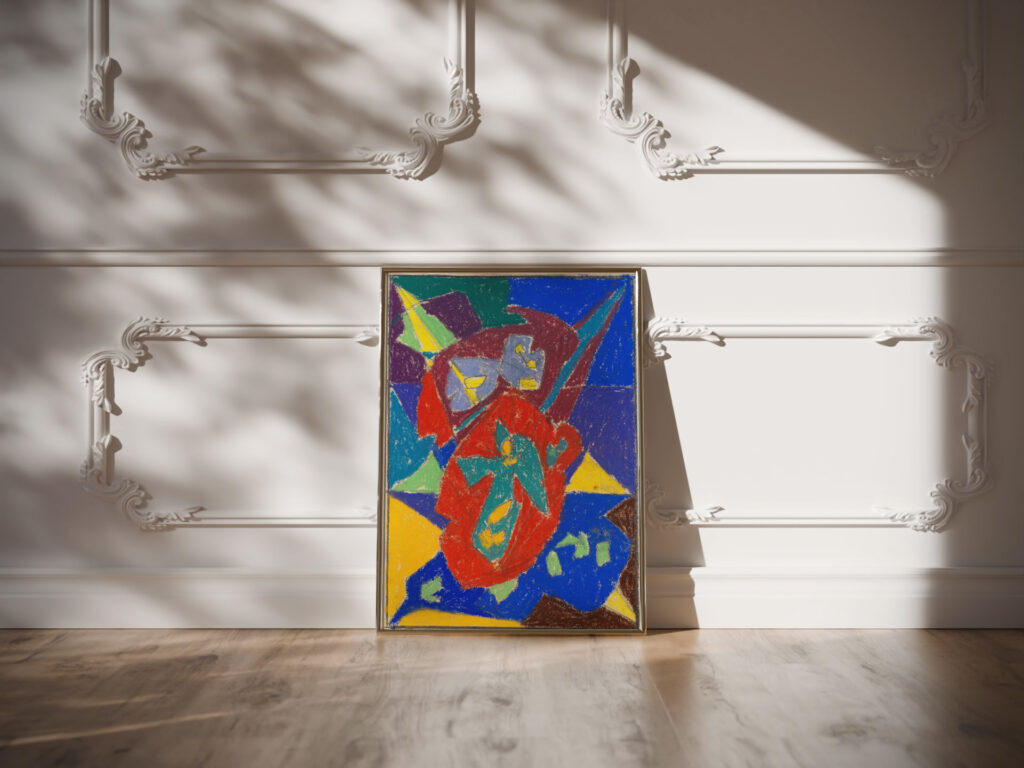 Engel auf rotem Fond 1925 Adolf Holzel video mockup