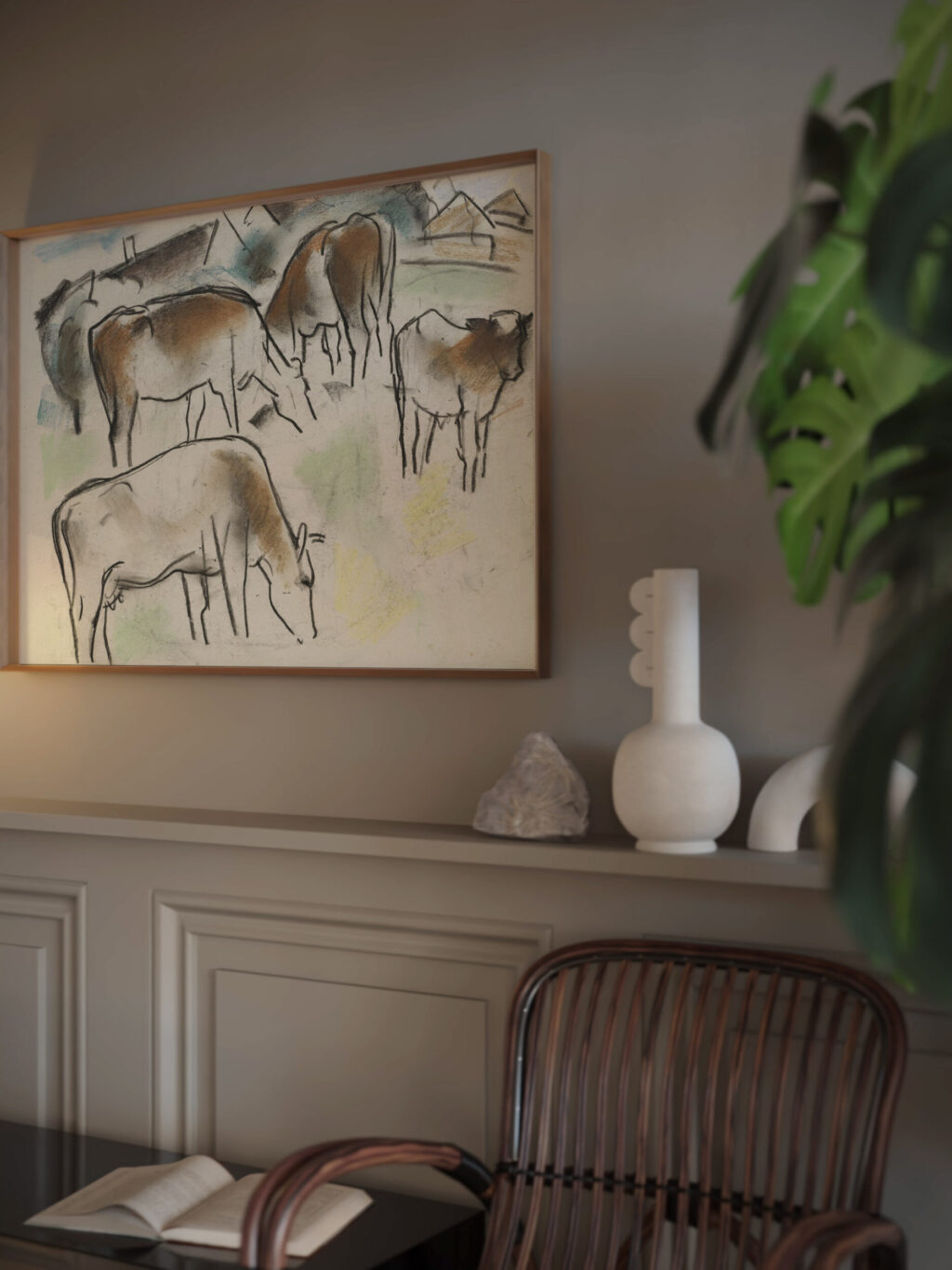 Enkele koeien in een landschap 1891 Leo Gestel video mockup