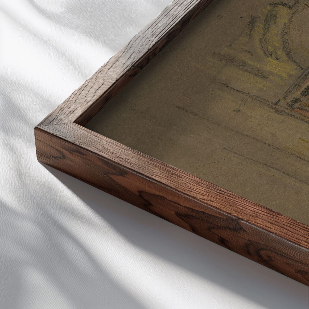 Entrance to Vatican 1909 Joseph Pennell close up dark wood mockup