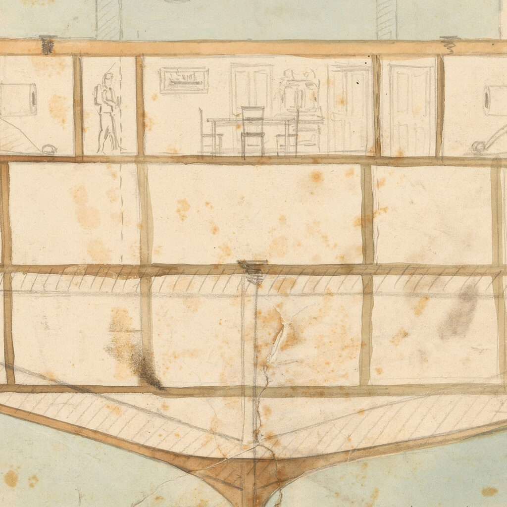 Entwurf zu einem Kriegsschiff Spielzeug ca 1905 Egon Schiele 8 mockup