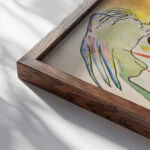 Entwurf zu ‘Allerheiligen II Komposition mit Heiligen 1911 Wassily Kandinsky close up dark wood mockup