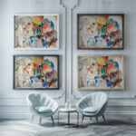 Entwurf zu ‘Allerheiligen II Komposition mit Heiligen 1911 Wassily Kandinsky framed posters mockup
