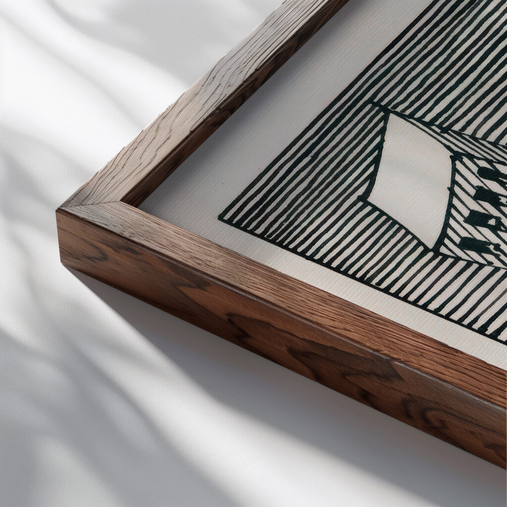 Erdbeben around 1922 Karl Wiener close up dark wood mockup