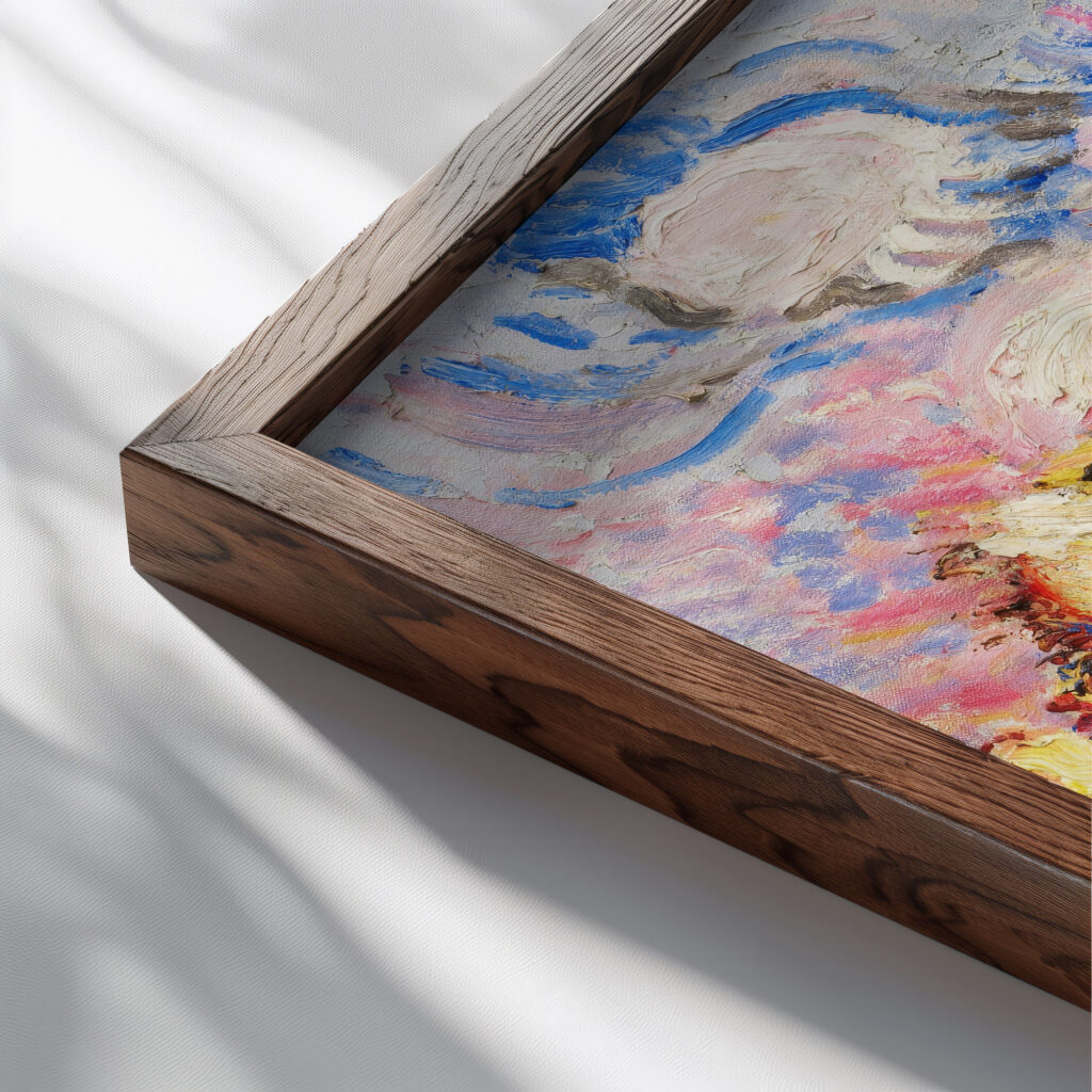 Erntefeld 1912 Peter August Bockstiegel close up dark wood mockup