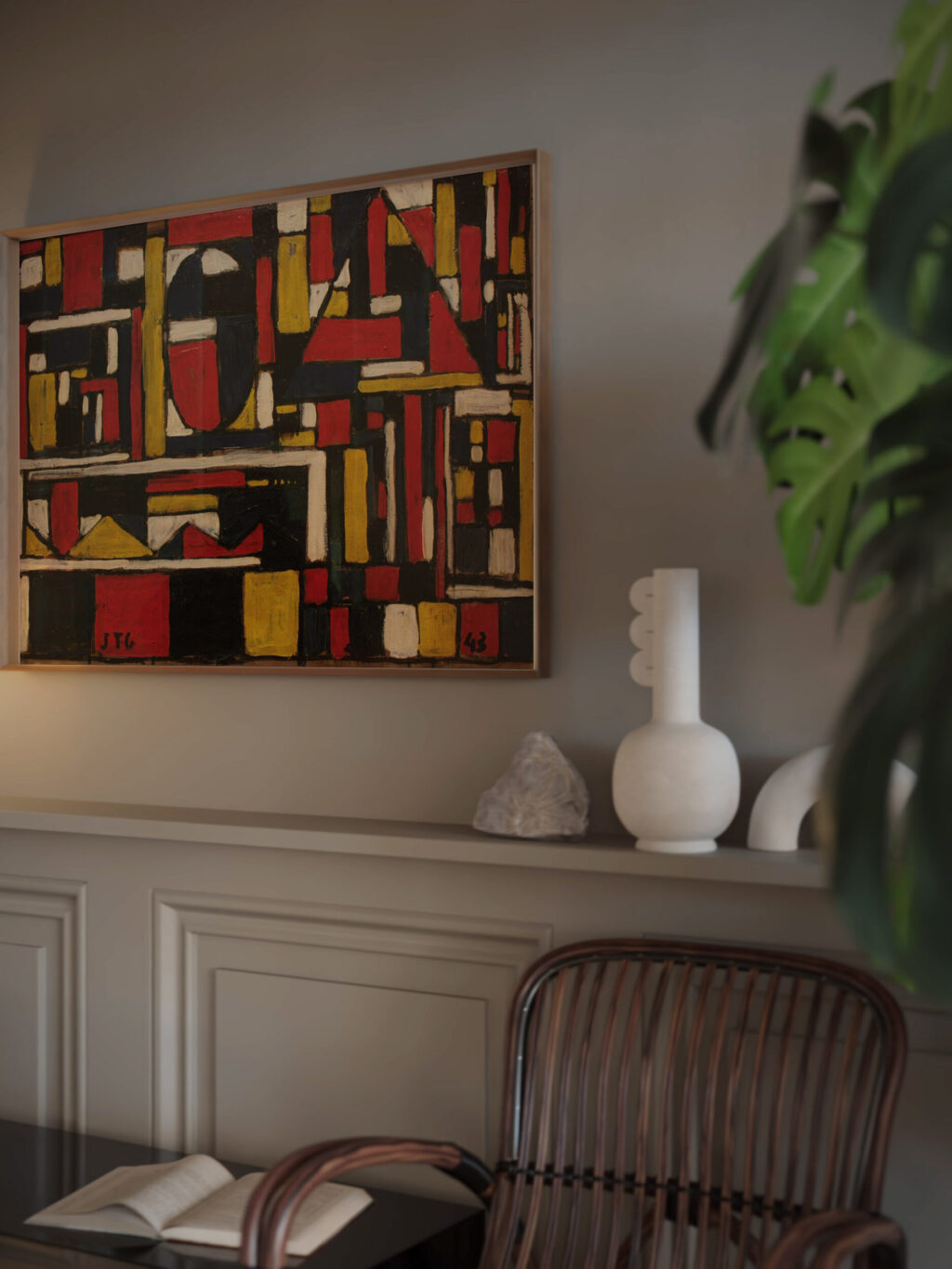 Estructura constructiva con formas geometricas 1943 Joaquin Torres Garcia video mockup