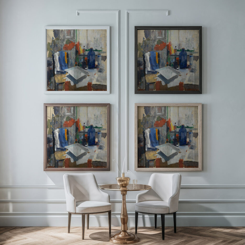 Etching Table 1909 Rik Wouters framed posters mockup