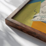 Etude pour le portrait de Florent Schmitt 1914 Albert Gleizes close up dark wood mockup