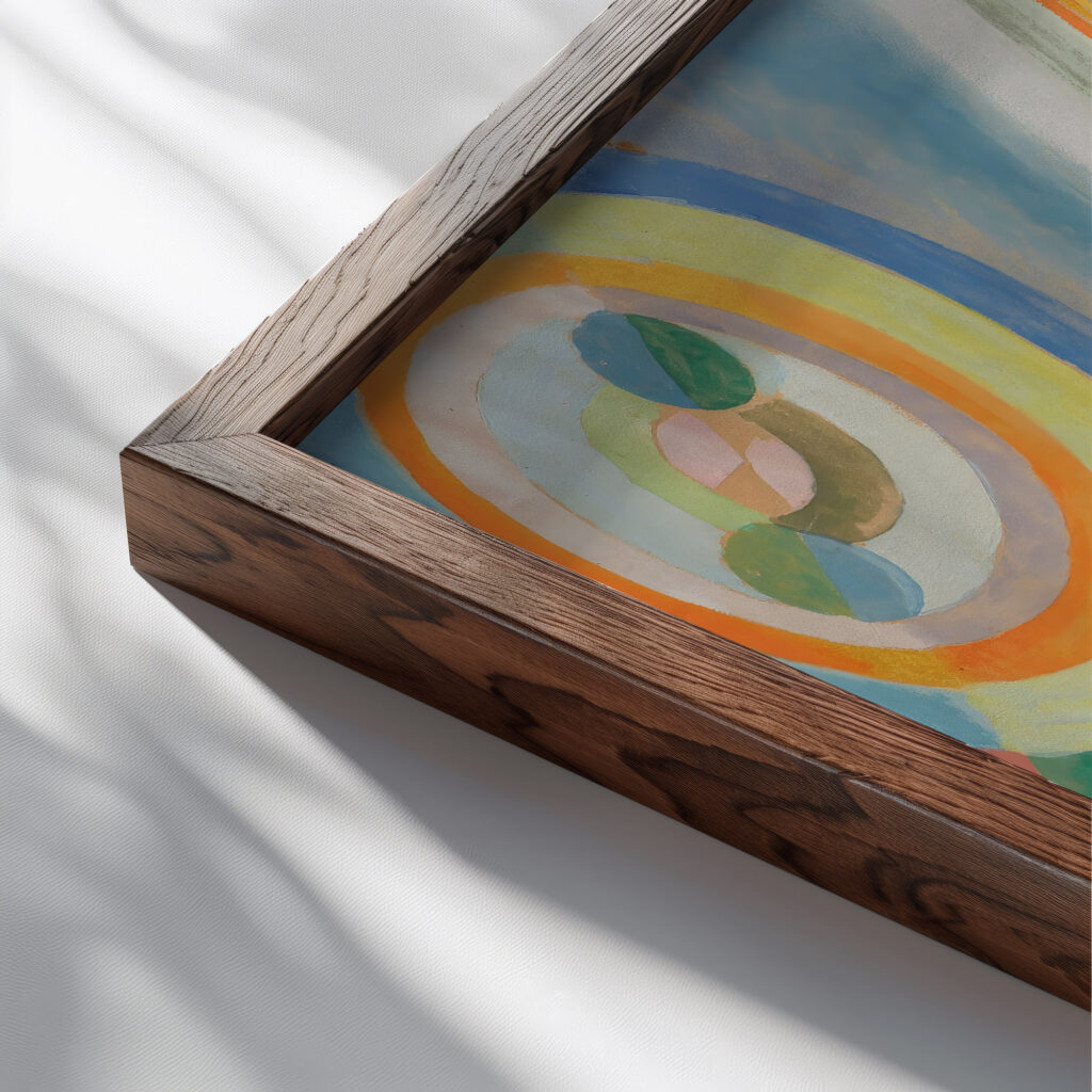 Etude pour ‘Air fer et eau 1936 37 Robert Delaunay close up dark wood mockup