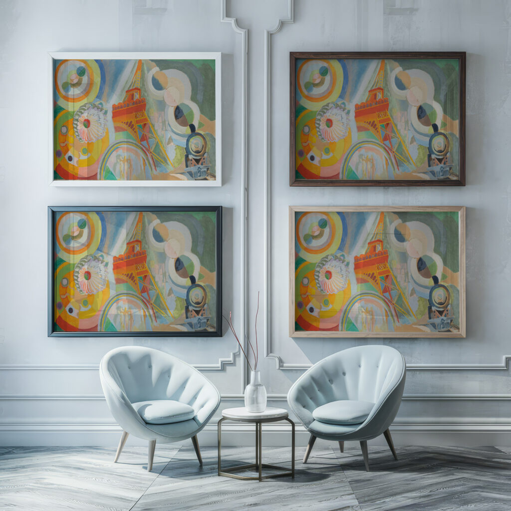 Etude pour ‘Air fer et eau 1936 37 Robert Delaunay framed posters mockup