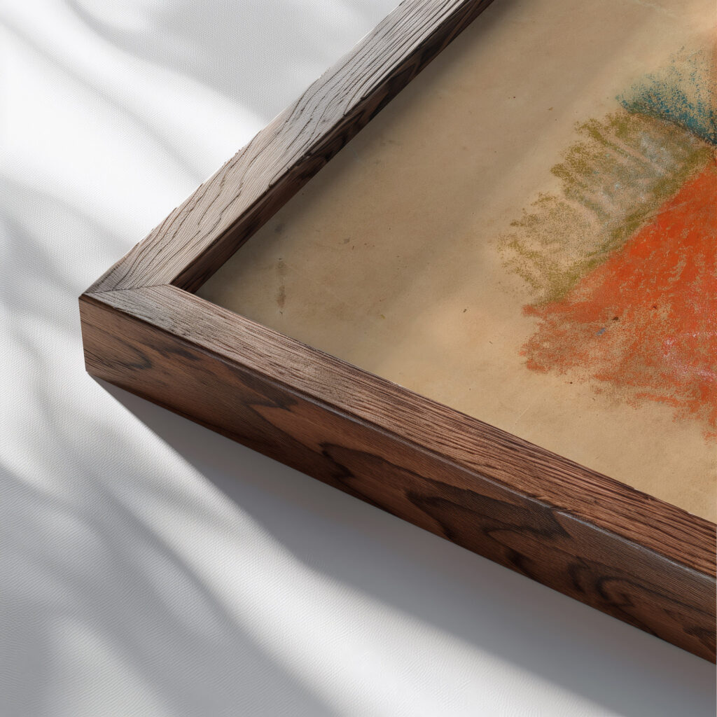 Etude pour ‘LEquipe de Cardiff 1924 Robert Delaunay close up dark wood mockup