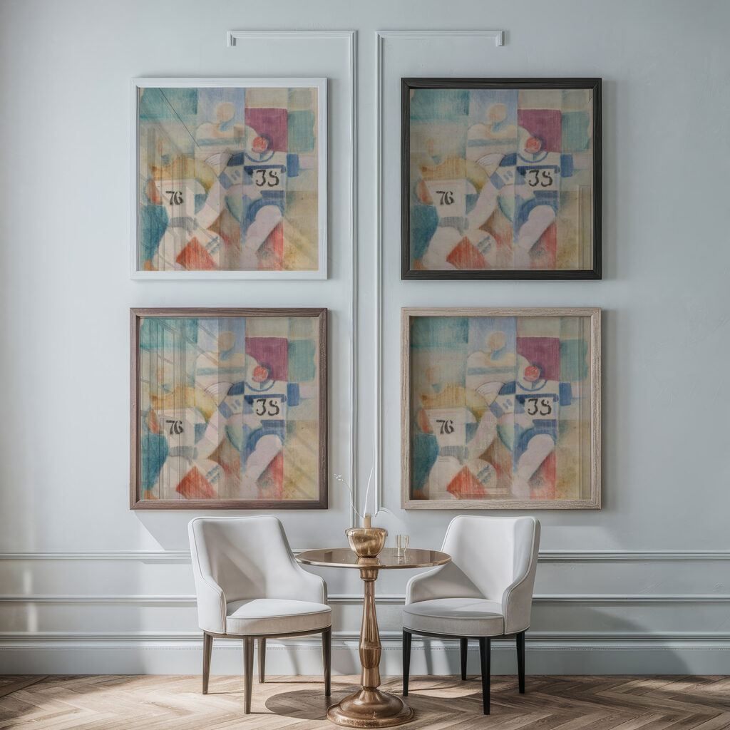 Etude pour ‘Les Coureurs 1924 26 Robert Delaunay framed posters mockup